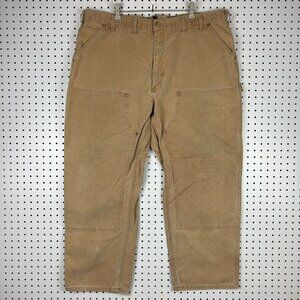 Carhartt Carpenter 42x30 Double Knee Pants Work Wear Vintage Brown Tan 90s USA